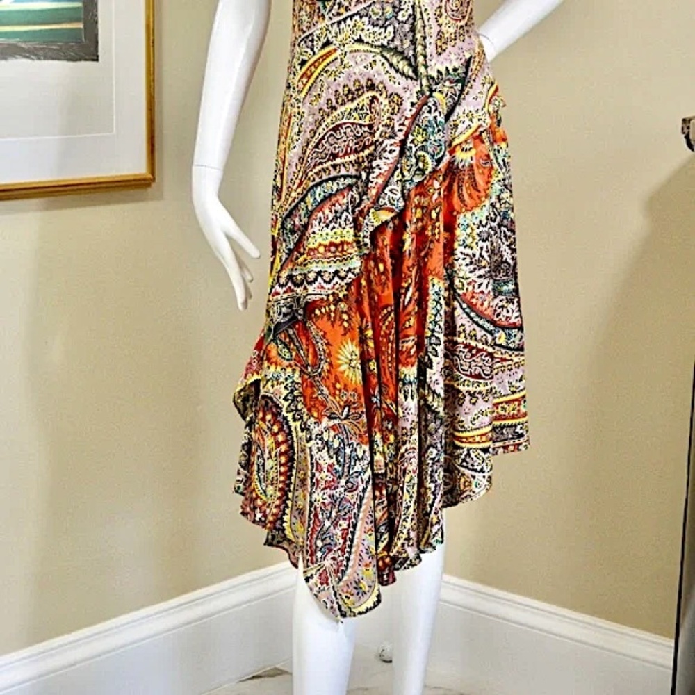 🇮🇹 ETRO Silk Paisley Print Midi Dress – Size 2 – Made in Italy - Picture 10 of 14
